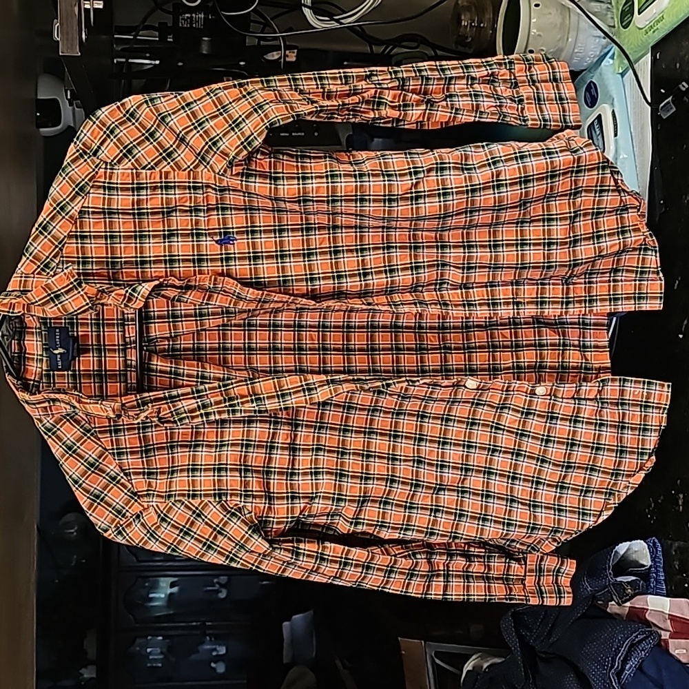 Boys plaid button down dress shirt size m 10/12
